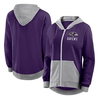 Sweat à capuche entièrement zippé violet Baltimore Ravens Hit It French Terry pour femme