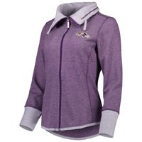 Women's Tommy Bahama Heathered Purple Baltimore Ravens Sport Sun Fade Full-Zip Sweatshirt