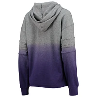 Women's Touch Heathered Gray/Purple Baltimore Ravens Superstar Dip-Dye Pullover Hoodie