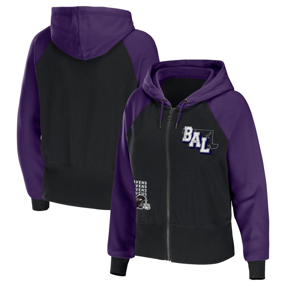 Baltimore Ravens Youth Fan Gear Stated Full Zip Team Color Hoodie - Purple