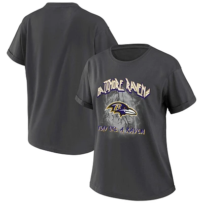 T-shirt boyfriend anthracite Baltimore Ravens pour femme WEAR by Erin Andrews