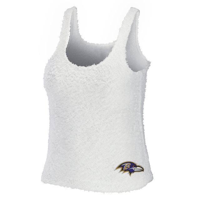 Ensemble de nuit pour femme WEAR by Erin Andrews avec débardeur et pantalon à encolure dégagée confortable Baltimore Ravens couleur crème