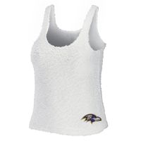 Women's WEAR by Erin Andrews Cream Baltimore Ravens Cozy Scoop Neck Tank Top & Pants Sleep Set