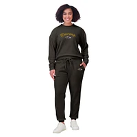 Women's WEAR by Erin Andrews  Cream Baltimore Ravens Knitted Tri-Blend Long Sleeve T-Shirt & Pants Lounge Set