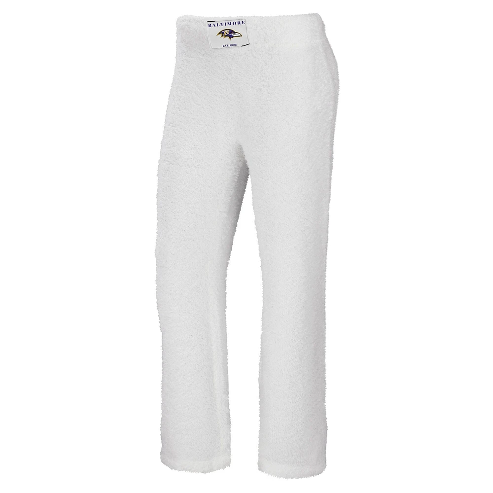 Women's WEAR by Erin Andrews Cream Baltimore Ravens Plus Cozy Scoop Neck Tank Top & Pants Set