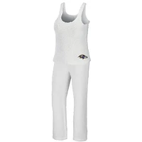 Women's WEAR by Erin Andrews Cream Baltimore Ravens Plus Cozy Scoop Neck Tank Top & Pants Set