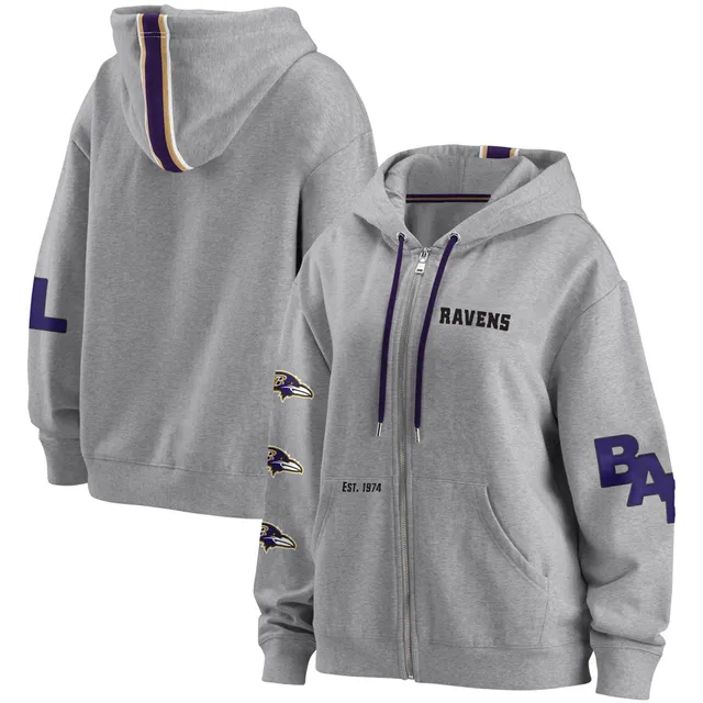 Women's WEAR by Erin Andrews Black Baltimore Ravens Sponge Fleece Full-Zip  Hoodie