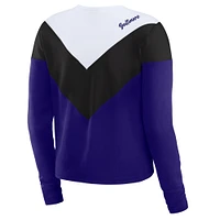 Women's WEAR by Erin Andrews Purple/Black Baltimore Ravens Chevron Tri-Blend Long Sleeve T-Shirt