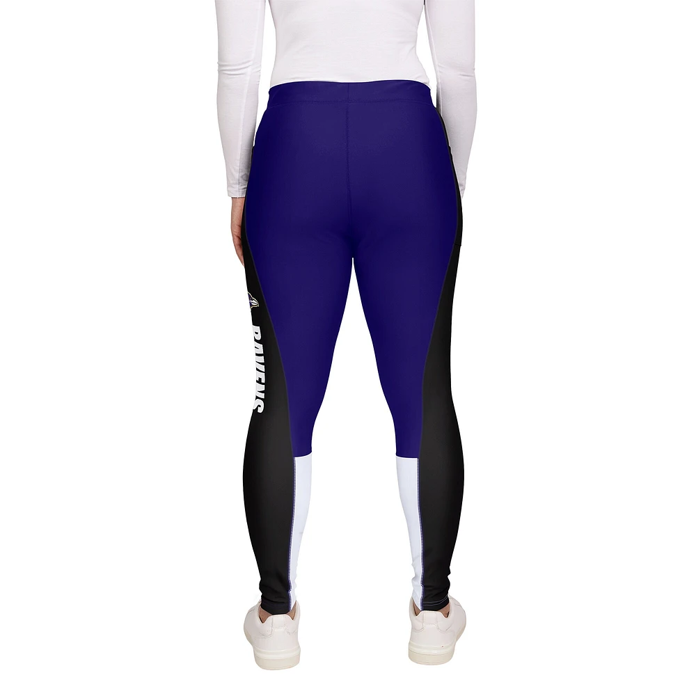 Leggings à blocs de couleurs violet/noir Baltimore Ravens WEAR by Erin Andrews pour femme