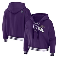 Women's WEAR by Erin Andrews Purple Baltimore Ravens Plus Lace-Up Pullover Hoodie