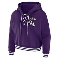 Women's WEAR by Erin Andrews Purple Baltimore Ravens Plus Lace-Up Pullover Hoodie