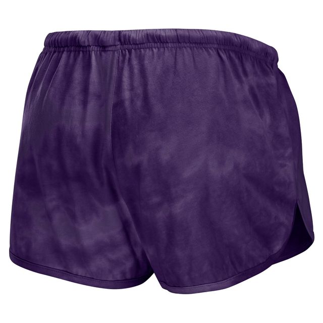 Ensemble de détente pour femme WEAR by Erin Andrews avec sweat-shirt court et short tie-dye violet Baltimore Ravens