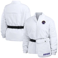 Doudoune zippée repliable blanche Baltimore Ravens pour femme WEAR by Erin Andrews