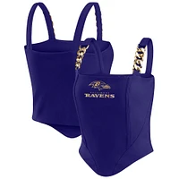 Haut corset à maillons en chaîne violet Baltimore Ravens pour femme WEAR by Erin Andrews x Gracie Hunt