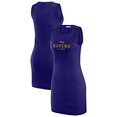 Women's WEAR by Erin Andrews x Gracie Hunt Purple Baltimore Ravens Ribbed Tank Dress