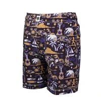 Youth Wes & Willy  Black Baltimore Ravens Luau Swim Trunks
