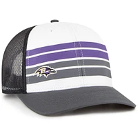 Youth '47 White/Charcoal Baltimore Ravens Cove Trucker Snapback Hat