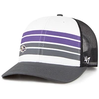 Youth '47 White/Charcoal Baltimore Ravens Cove Trucker Snapback Hat
