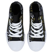 Youth FOCO Black Baltimore Ravens Repeat Wordmark High Top Canvas Allover Sneakers