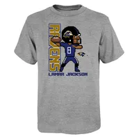 Nike Youth Nike Purple Baltimore Ravens Logo Lamar Jackson Player Name &  Number T-Shirt