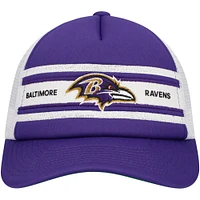 Youth Mitchell & Ness Purple Baltimore Ravens Stripe Trucker Adjustable Hat