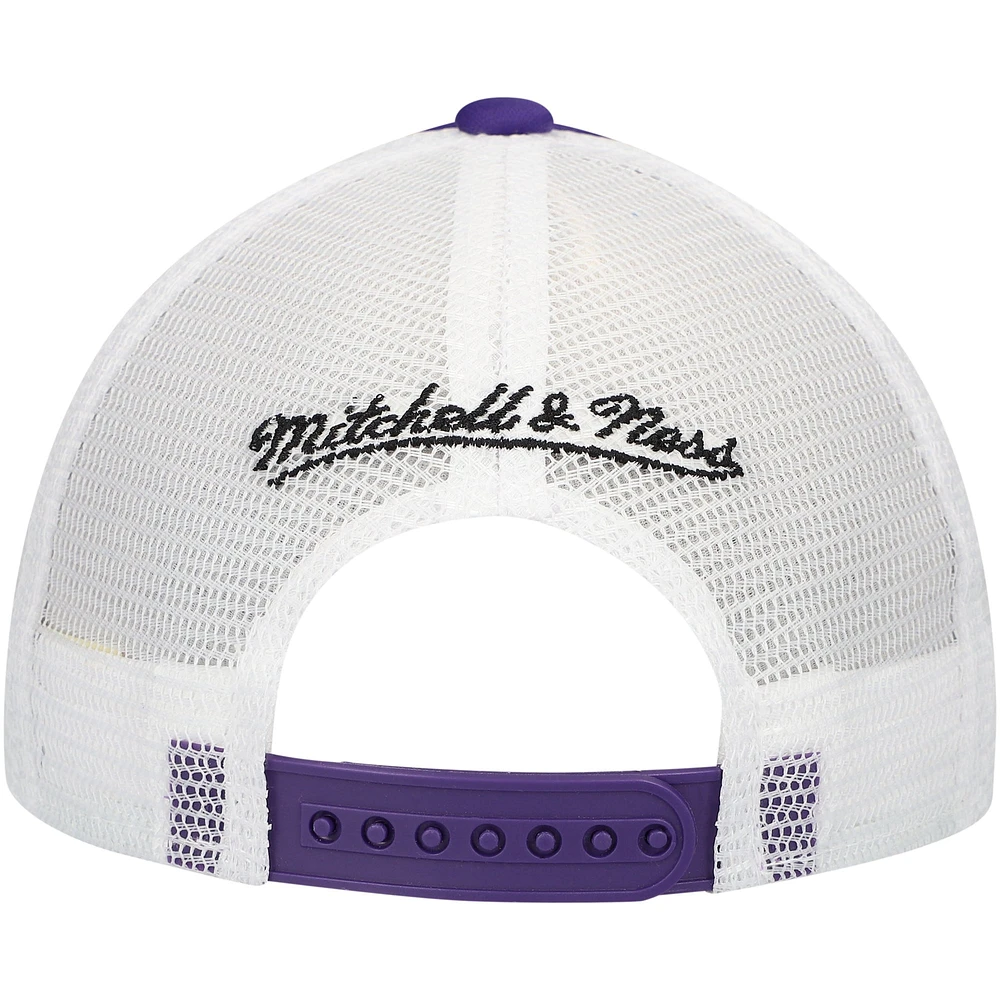 Youth Mitchell & Ness Purple Baltimore Ravens Stripe Trucker Adjustable Hat