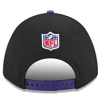 Youth New Era Black/Purple Baltimore Ravens 2025 NFL Draft 9FORTY A-Frame M-Crown Adjustable Hat