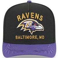 Youth New Era  Black/Purple Baltimore Ravens 2025 NFL Draft A-Frame 9FIFTY Snapback Hat
