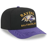 Youth New Era  Black/Purple Baltimore Ravens 2025 NFL Draft A-Frame 9FIFTY Snapback Hat