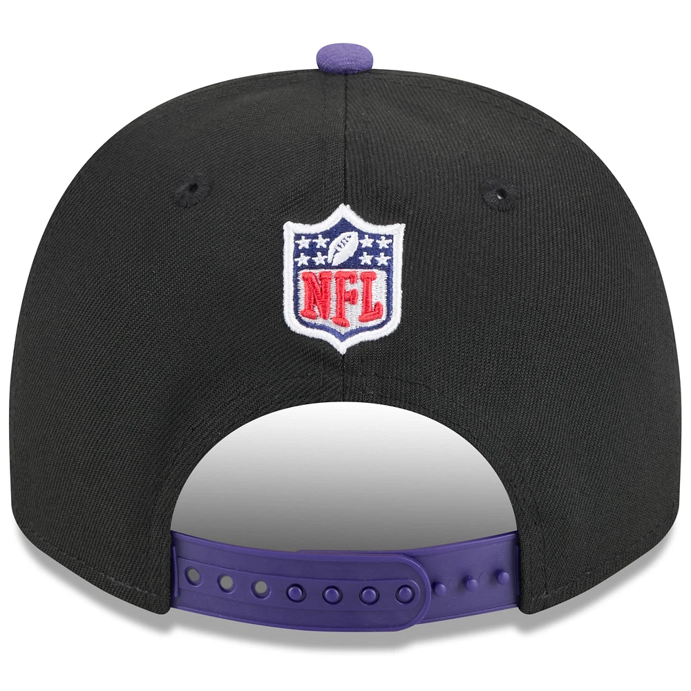 Youth New Era  Black/Purple Baltimore Ravens 2025 NFL Draft A-Frame 9FIFTY Snapback Hat