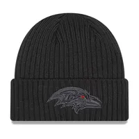 Lids Baltimore Ravens New Era Youth Repeat Cuffed Knit Hat with Pom - Black