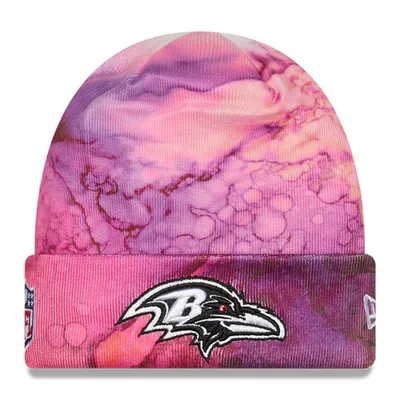 Men's New Era Black Baltimore Ravens 2022 Sideline Ink Dye Cuffed Knit Hat