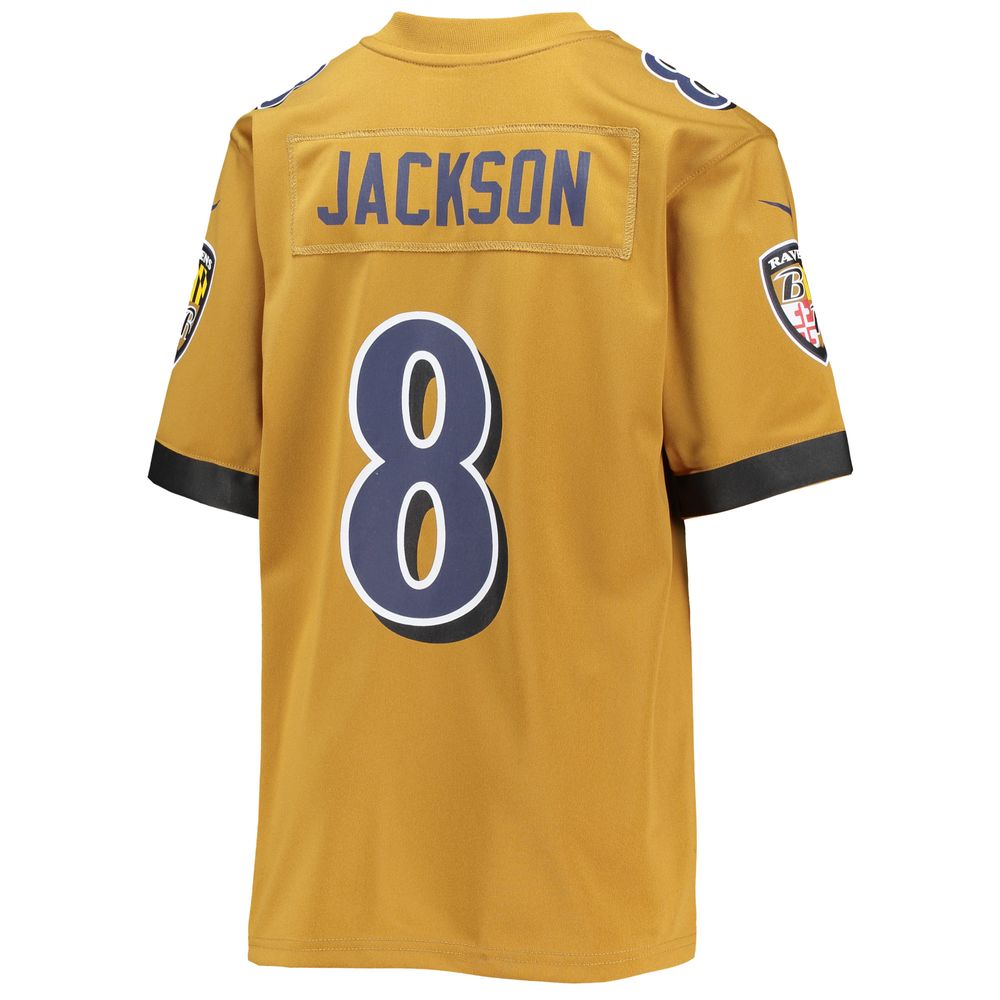 Youth Nike Lamar Jackson Gold Baltimore Ravens Inverted Team Game Jersey