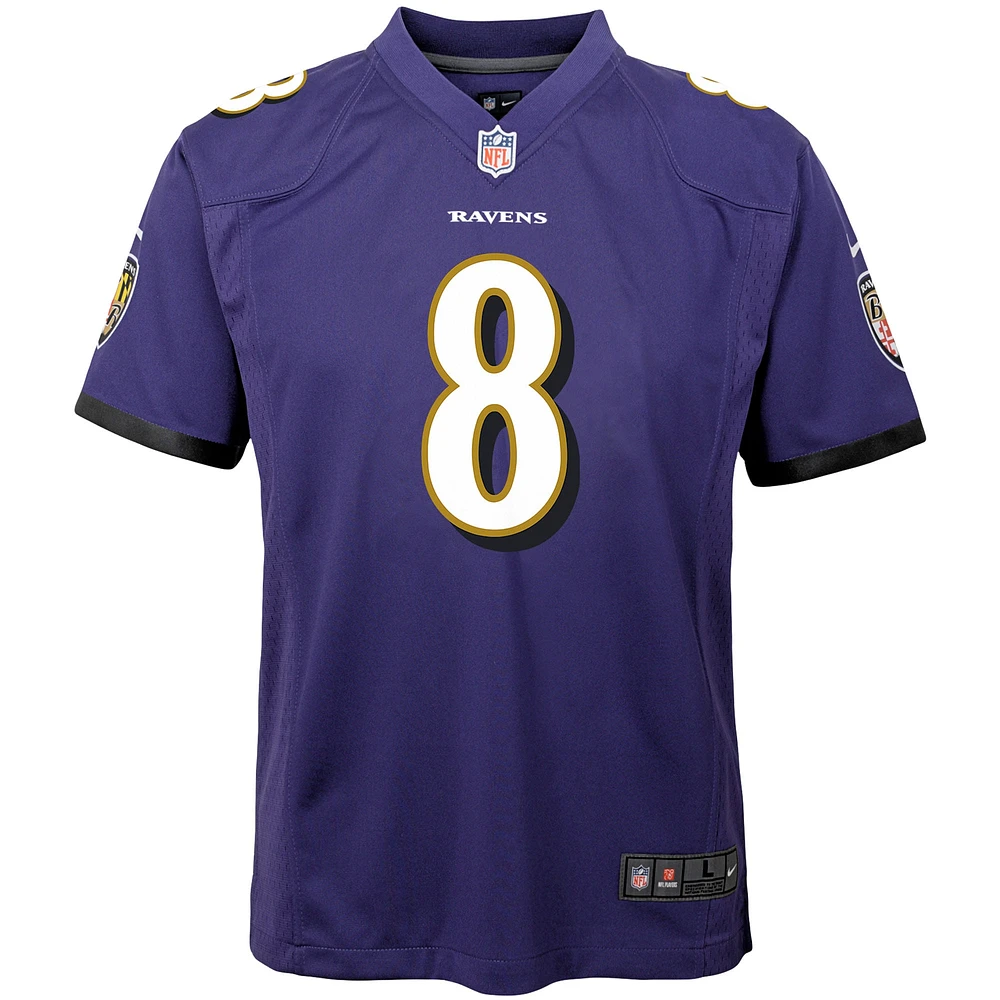 Maillot de match Nike Lamar Jackson violet Baltimore Ravens pour jeune