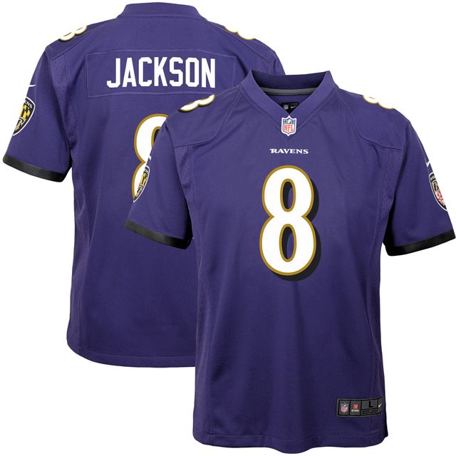 Maillot de match Nike Lamar Jackson violet Baltimore Ravens pour jeune