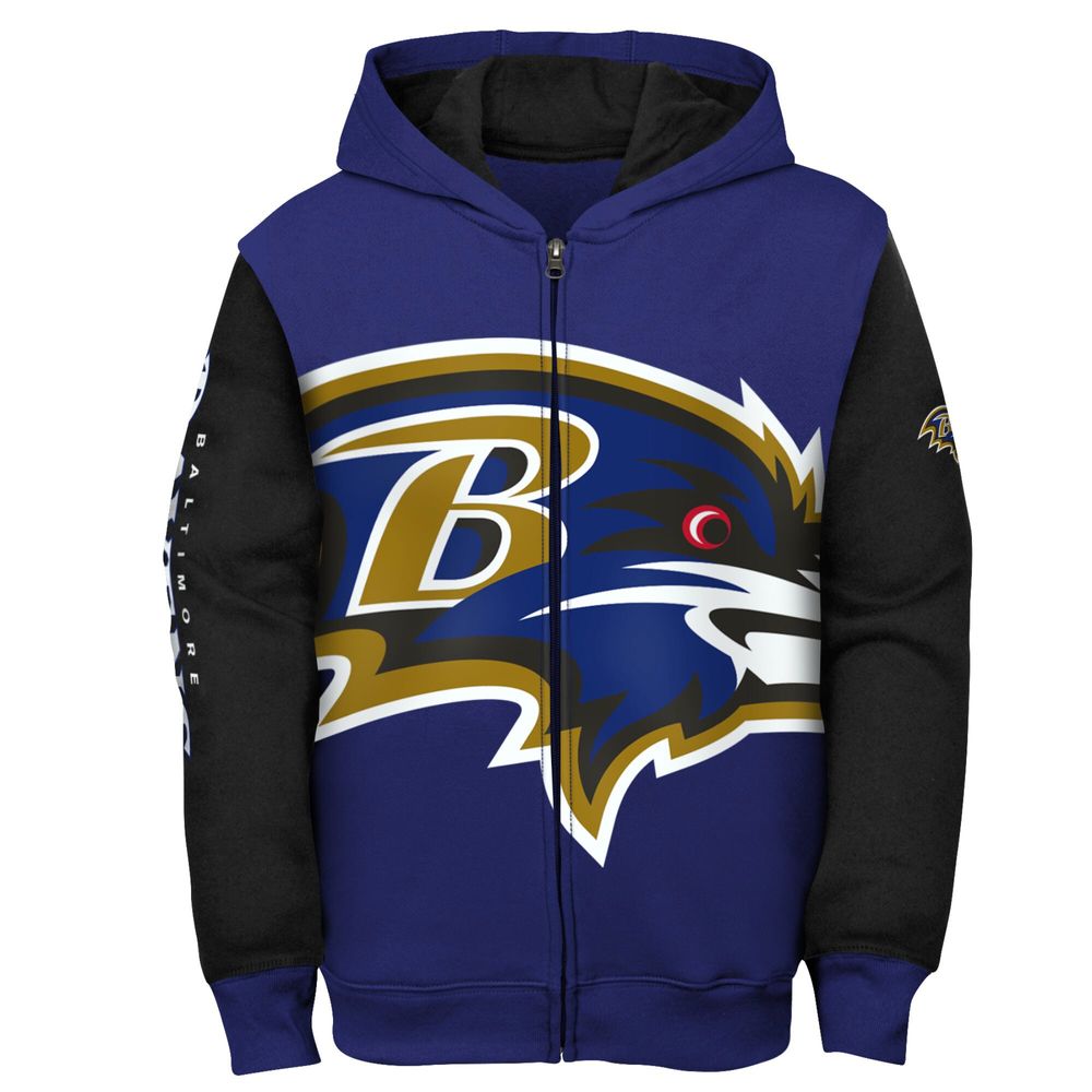 Outerstuff Youth Purple/Black Baltimore Ravens Poster Board Full-Zip Hoodie