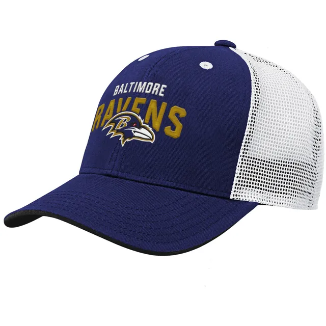 Outerstuff Youth Cream/Purple Baltimore Ravens Bone Cuffed Knit Hat