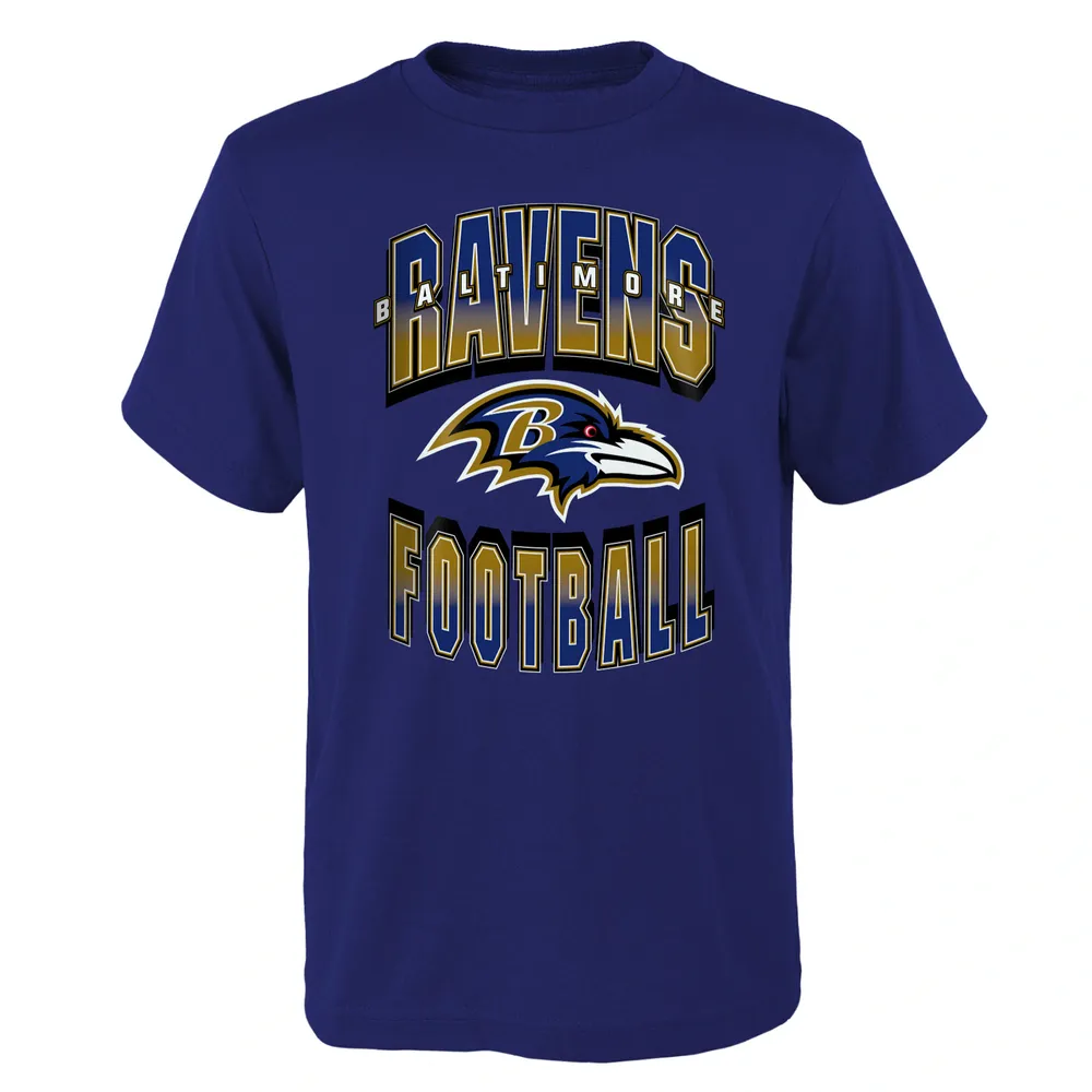 Baltimore Ravens Youth Heritage Long Sleeve Hoodie T-Shirt - Purple