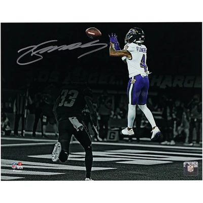 Zay Flowers Baltimore Ravens Autographed 11" x 14" Touchdown Catch Spotlight Photograph