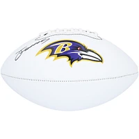 Ballon de football Franklin White Panel autographié par Zay Flowers Baltimore Ravens