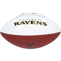 Ballon de football Franklin White Panel autographié par Zay Flowers Baltimore Ravens