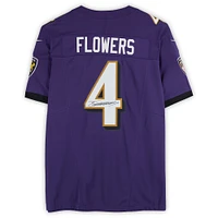 Zay Flowers Baltimore Ravens Autographed Purple Nike Vapor F.U.S.E. Limited Jersey  
