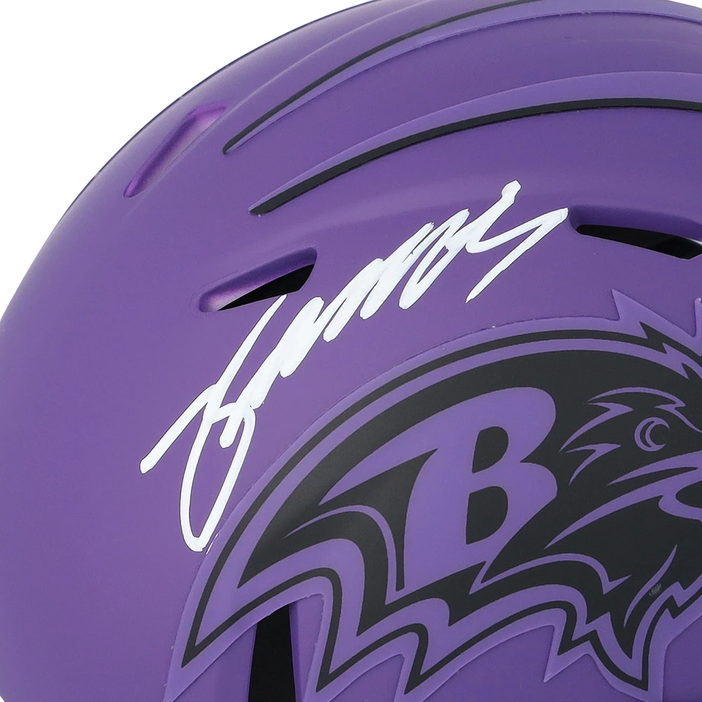 Zay Flowers Baltimore Ravens Autographed Riddell Rave Speed Mini Helmet 