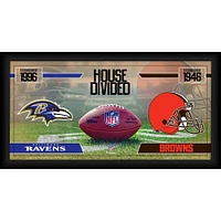 Baltimore Ravens vs. Cleveland Browns Framed 10" x 20" House Divided Football Collage