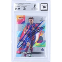 Lamine Yamal Barcelona Autographed 2023-24 Topps Finest UEFA Club Competition #50 Beckett Fanatics Witnessed Authenticated 9/10 Rookie Card
