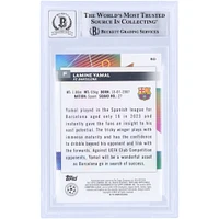 Lamine Yamal Barcelona Autographed 2023-24 Topps Finest UEFA Club Competition #50 Beckett Fanatics Witnessed Authenticated 9/10 Rookie Card