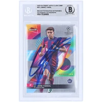 Lamine Yamal Barcelona Autographed 2023-24 Topps Finest UEFA Club Competition #50 Beckett Fanatics Witnessed Authenticated Rookie Card