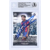 Lamine Yamal Barcelona Autographed 2023-24 Topps UEFA Club Competition European Nights #EN-10 Beckett Fanatics Witnessed Authenticated Rookie Card