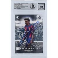 Lamine Yamal FC Barcelona Autographed 2023-24 Topps UEFA Club Competition European Nights #EN-10 Beckett Fanatics Witnessed Authenticated 10 Rookie Card