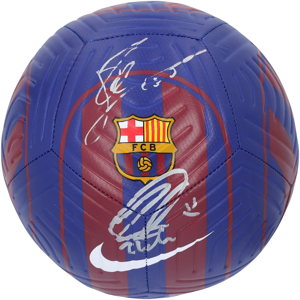 Lionel Messi & Zlatan Ibrahimovic Barcelona Autographed Nike Home Academy Soccer Ball 